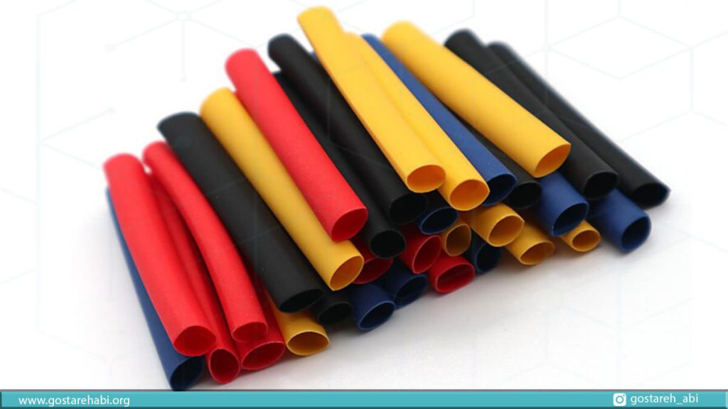 عایق کابل برق در رنگ زرد، سیاه، قرمز و آبی که از جنس pvc هستند