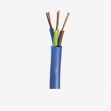 کابل برق سه رشته در رنگهای سبز و زرد، قهوه ای و آبی دارای عایق pvc