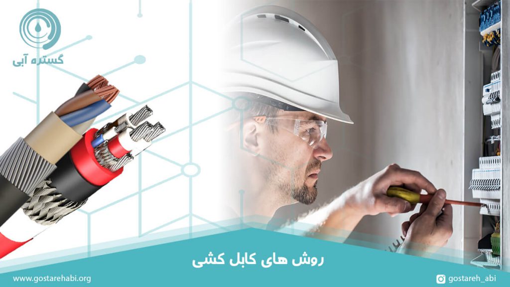 مهندس برق در حال کابل کشی در جعبه تقسیم