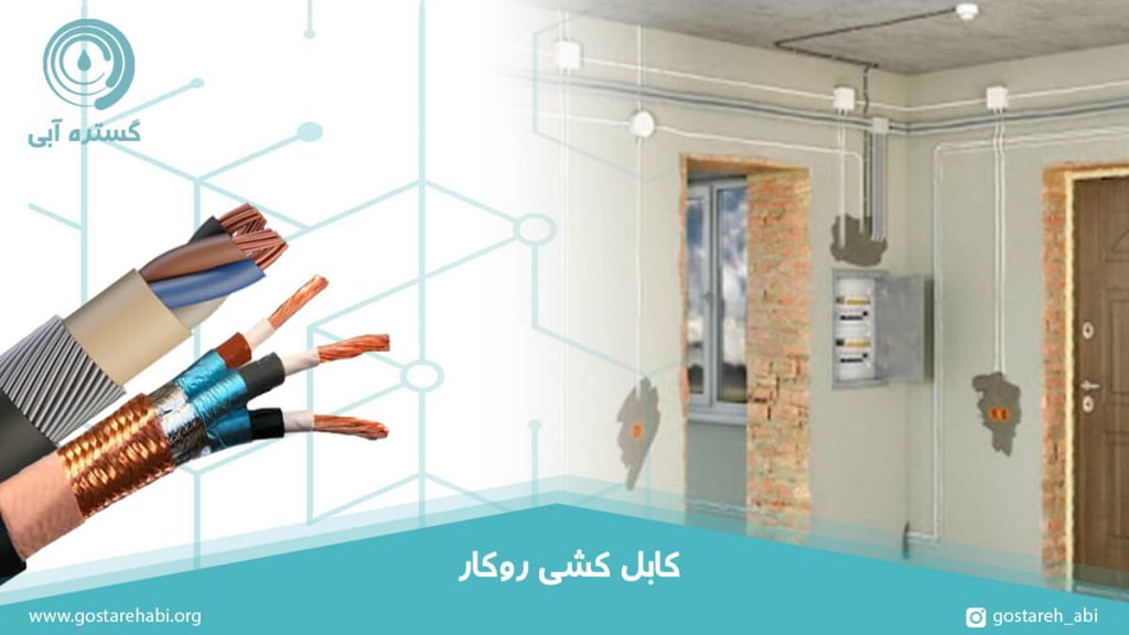 کابل کشی روکار در دیوار و سقف اتاق